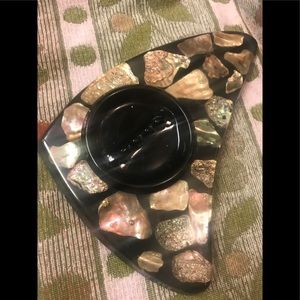 Midcentury modern ashtray inlay shiny abalone